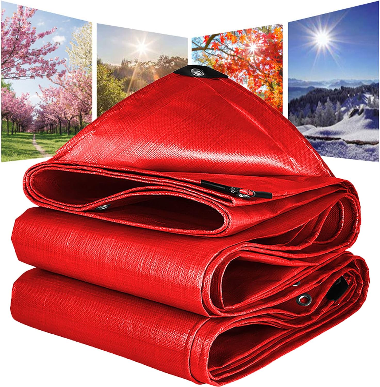 Red tarpaulin