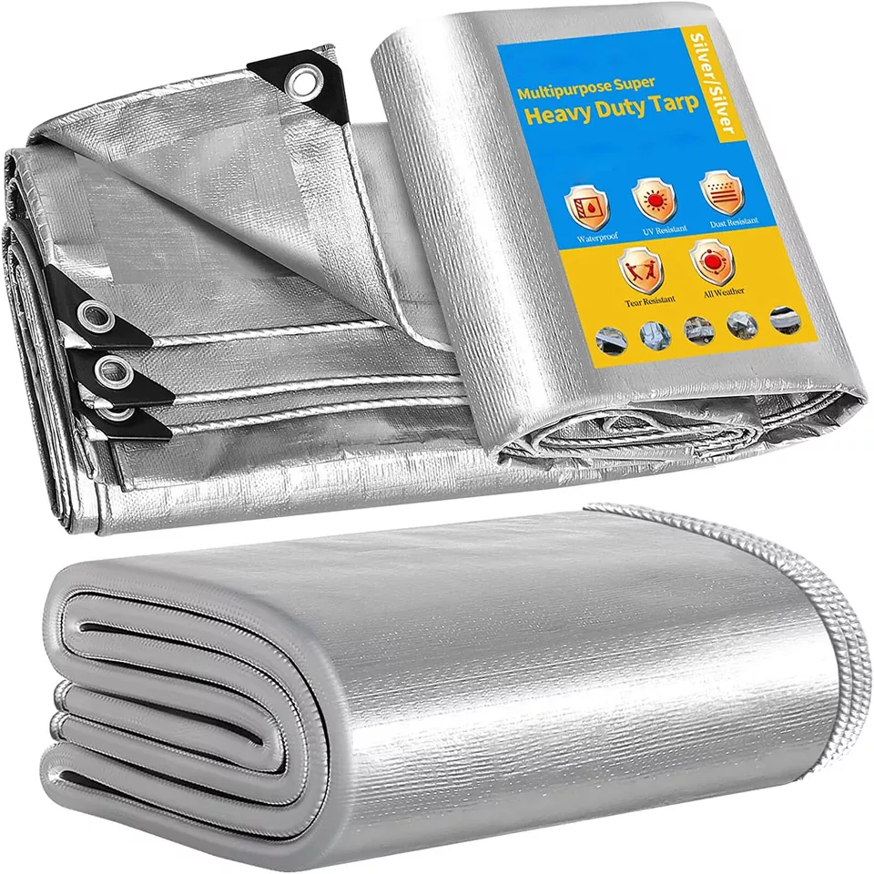 Silver tarpaulin